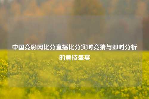 中国竞彩网比分直播比分实时竞猜与即时分析的竞技盛宴