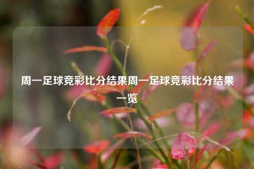 周一足球竞彩比分结果周一足球竞彩比分结果一览