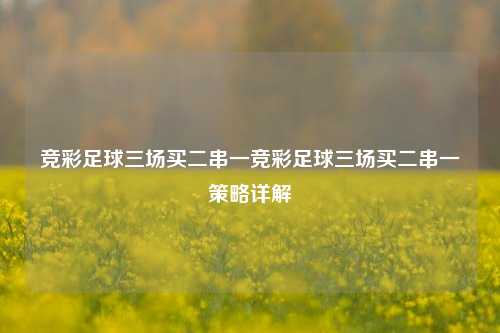竞彩足球三场买二串一竞彩足球三场买二串一策略详解