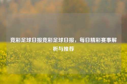 竞彩足球日报竞彩足球日报，每日精彩赛事解析与推荐
