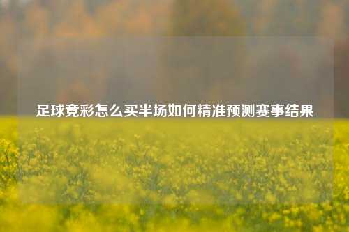 足球竞彩怎么买半场如何精准预测赛事结果