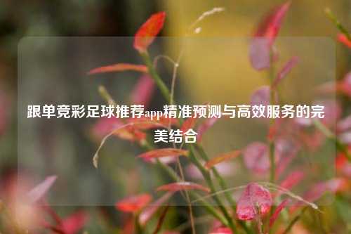 跟单竞彩足球推荐app精准预测与高效服务的完美结合