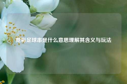 竞彩足球串是什么意思理解其含义与玩法